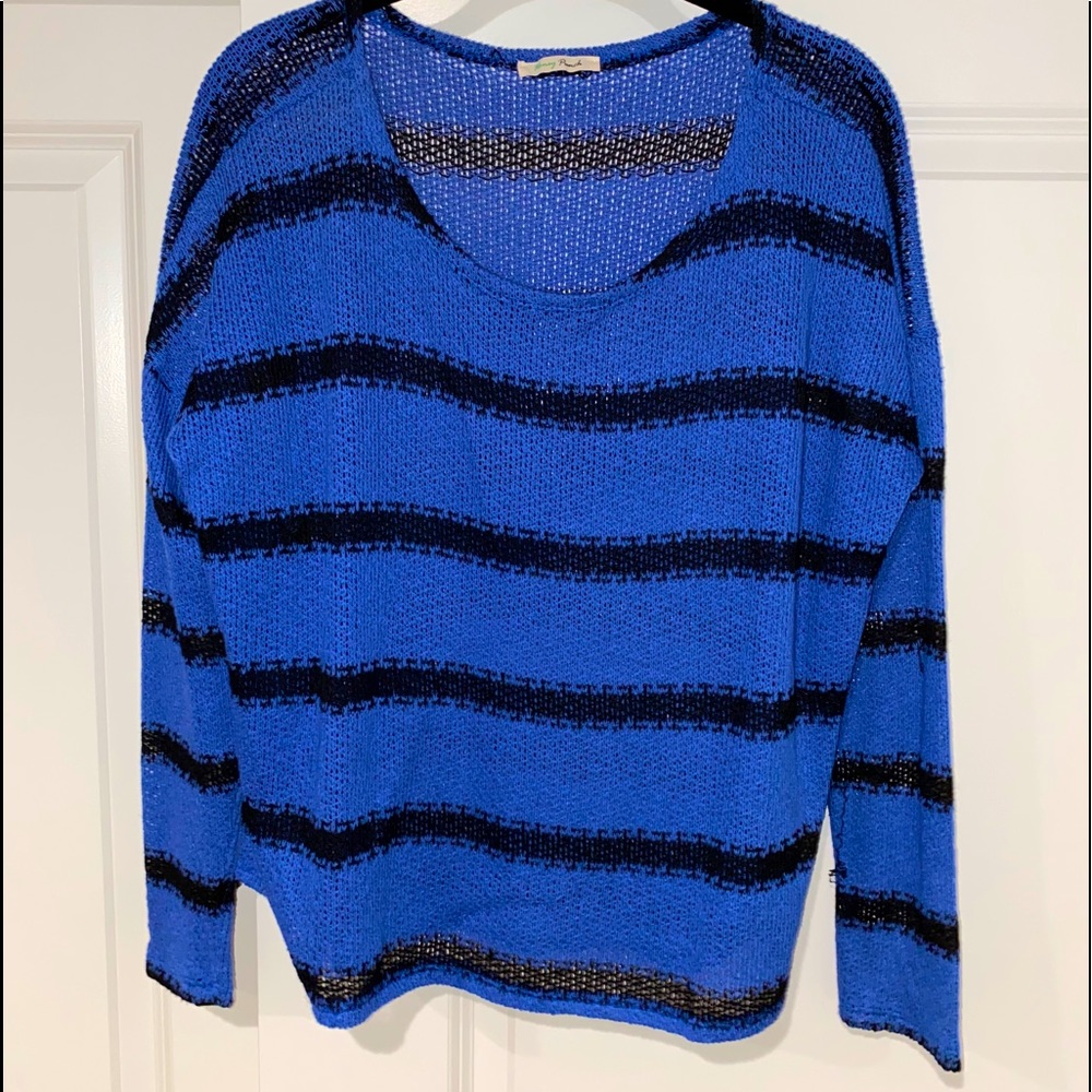 Blue & black striped long sleeve size medium